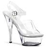 Pleaser - KISS208 Sandale à bride à la cheville - Transparent/Couleur argent Product image